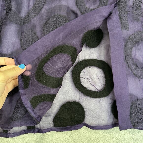 Miriam Carter Feltmaker Sheer Top Women Medium Purple Wool Art to Wear Lagenlook - Picture 4 of 10